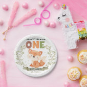 Assiettes En Carton Wild One Baby Fox 1st Birthday Papier Plaque (Fête)