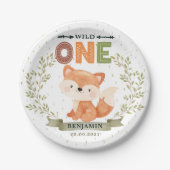 Assiettes En Carton Wild One Baby Fox 1st Birthday Papier Plaque (Devant)