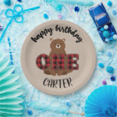 Assiettes En Carton Wild One Bear Bonne fête d'anniversaire (Fête)