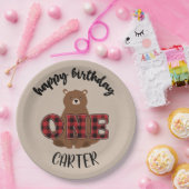 Assiettes En Carton Wild One Bear Bonne fête d'anniversaire (Fête)