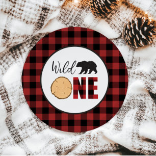 Assiettes En Carton Wild One Bear Buffalo Carreaux de Buffalo Papier d