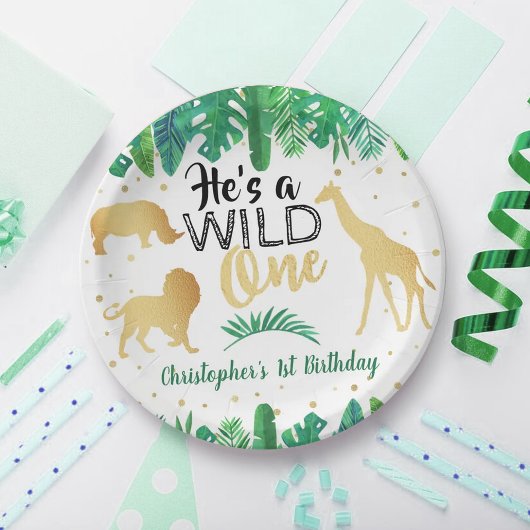 Assiettes En Carton Wild One Boys First Birthday Party