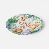 Assiettes En Carton Wild One Cute Safari Animaux 1er anniversaire (Angle)