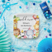 Assiettes En Carton Wild One Jungle Safari Animaux 1er anniversaire (Fête)
