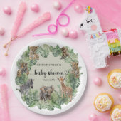 Assiettes En Carton Wild One Jungle Safari Animaux Baby shower Garçon (Fête)