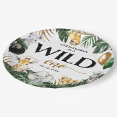 Assiettes En Carton Wild One Jungle Safari Thème 1er Anniversaire Papi (Angle)