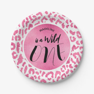 Assiettes En Carton Wild One Leopard Jungle Safari 1er anniversaire