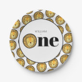 Assiettes En Carton Wild One Lion Boys 1er anniversaire (Devant)