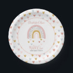 Assiettes En Carton Wild One Muted Rainbow Girl's 1st Birthday Party<br><div class="desc">Quand j'ai fait des recherches sur les invitations tendance pour bébés, j'ai trouvé ce design moderne et mignon arc-en-ciel et je l'AIME ! Dans un style boho, il présente des couleurs douces et muettes, des coeurs dégoulinants et des scripts manuscrits. J'ai maintenant conçu ce design dans une plaque de papier...</div>
