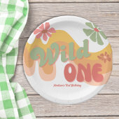 Assiettes En Carton Wild One Retro Rainbow Daisy 1er anniversaire