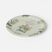Assiettes En Carton Wild One Safari Animaux Baby shower garçon (Angle)
