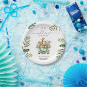 Assiettes En Carton Wild One Safari Animaux Baby shower garçon (Fête)