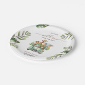 Assiettes En Carton Wild One Safari Animaux Baby shower garçon (Angle)
