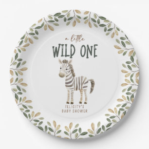 Assiettes En Carton Wild One Safari Animaux Baby shower neutre