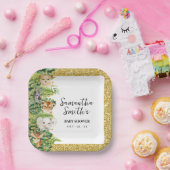 Assiettes En Carton Wild One Safari Animaux Gold Parties scintillant B (Fête)