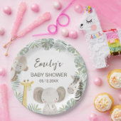 Assiettes En Carton Wild One Safari Baby shower Jungle Animaux (Fête)