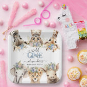 Assiettes En Carton Wild One Safari Garçon 1er Anniversaire Plaque pap (Fête)