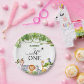 Assiettes En Carton Wild One Safari Jungle Animaux Aquarelle (Fête)