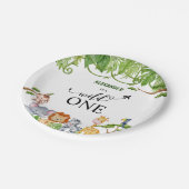 Assiettes En Carton Wild One Safari Jungle Animaux Aquarelle (Angle)