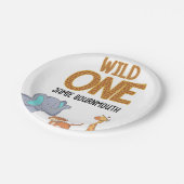 Assiettes En Carton Wild One Safari Theme Boys 1er Anniversaire (Angle)