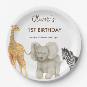 Assiettes En Carton Wild One Safari Thème Premier Anniversaire