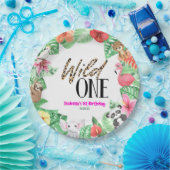 Assiettes En Carton Wild One Tropical Animal 1er fête d'anniversaire (Fête)