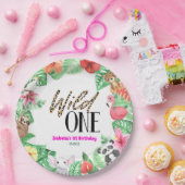 Assiettes En Carton Wild One Tropical Animal 1er fête d'anniversaire (Fête)