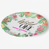 Assiettes En Carton Wild One Tropical Animal 1er fête d'anniversaire (Angle)