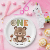 Assiettes En Carton Wild One Woodland Bear 1er anniversaire (Fête)