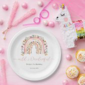 Assiettes En Carton Wild & Onedering Fleur sauvage Rainbow 1er anniver (Fête)