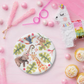 Assiettes En Carton Wild Safari Zoo Plaques de papier d'anniversaire (Fête)