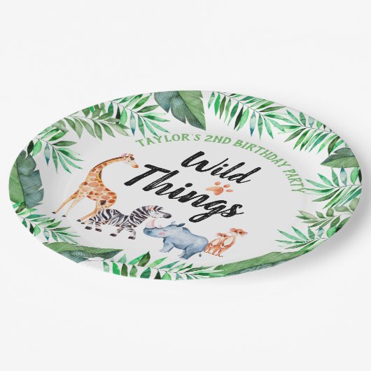 Assiettes En Carton Wild Things Safari Animal Wild Things Anniversaire (Angle)