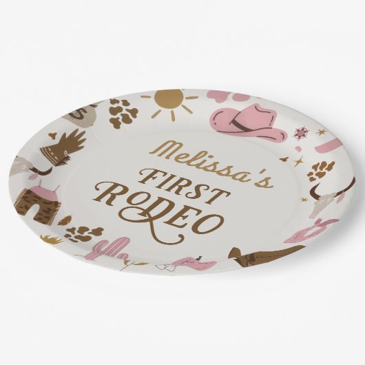 Assiettes En Carton Wild West Cowboy Rodeo fête d'anniversaire (Angle)