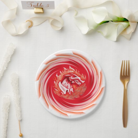 Assiettes En Carton Wild Wolf Whirling plaques de papier blanc (Mariage)