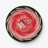 Assiettes En Carton Wild Wolf Whirling plaques en papier noir (Devant)