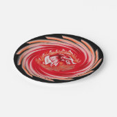 Assiettes En Carton Wild Wolf Whirling plaques en papier noir (Angle)