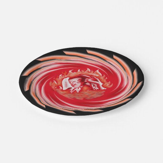 Assiettes En Carton Wild Wolf Whirling plaques en papier noir (Angle)