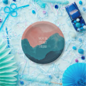 Assiettes En Carton Wilderness Personnalisé Rose Turquoise Bleu Annive (Fête)