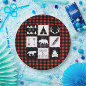 Assiettes En Carton Wilderness rustique & Animaux Buffalo Check Plaid (Fête)