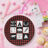 Assiettes En Carton Wilderness rustique & Animaux Buffalo Check Plaid (Fête)