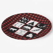 Assiettes En Carton Wilderness rustique & Animaux Buffalo Check Plaid (Angle)