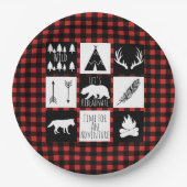 Assiettes En Carton Wilderness rustique & Animaux Buffalo Check Plaid (Devant)