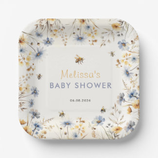 Assiettes En Carton Wildflower Baby Shower Spring