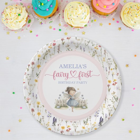 Assiettes En Carton Wildflower Whimsical Fairy First Birthday Party