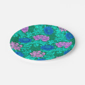 Assiettes En Carton William Morris Chrysanthèmes, Aqua et Violet (Angle)