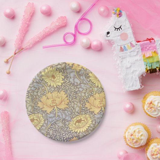 Assiettes En Carton William Morris Chrysanthemum Fleurs maman (Fête)