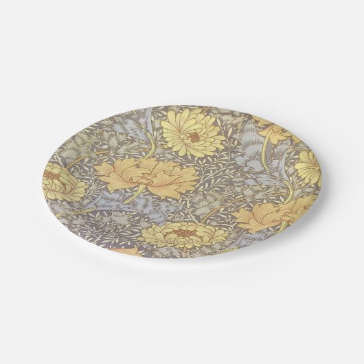 Assiettes En Carton William Morris Chrysanthemum Fleurs maman (Angle)