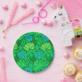 Assiettes En Carton William Morris Chrysanthemums, Lime Green & Aqua (Fête)