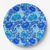 Assiettes En Carton William Morris Chrysanthemums Nuances de Denim Blu (Devant)