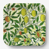 Assiettes En Carton William Morris Fruit exotique, Citron jaune (Recto)